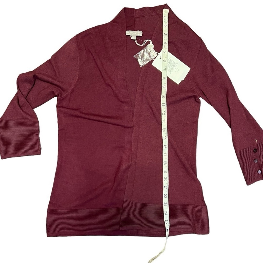 Evolution by Cyrus Women’s maroon cardigan size Small and Medium NWT - Picture 5 of 8